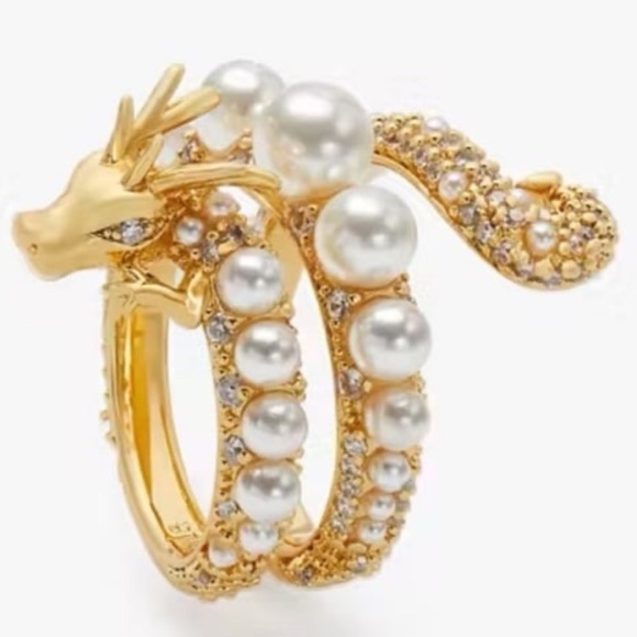 - Kate spade ♠️ Dragon Pearl  crystal statement Ring - Picture 2 of 7